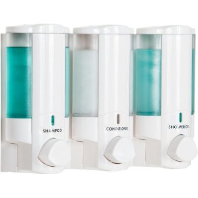 BETTER LIVING PRODUCTS TRIPLE AVIVA WHITE/TRANSLUCENT LOCKABLE DISPENSER, 36350 (BLP) BETTER LIVING PRODUCTS TRIPLE AVIVA WHITE/TRANSLUCENT LOCKABLE DISPENSER, 36350 (BLP)